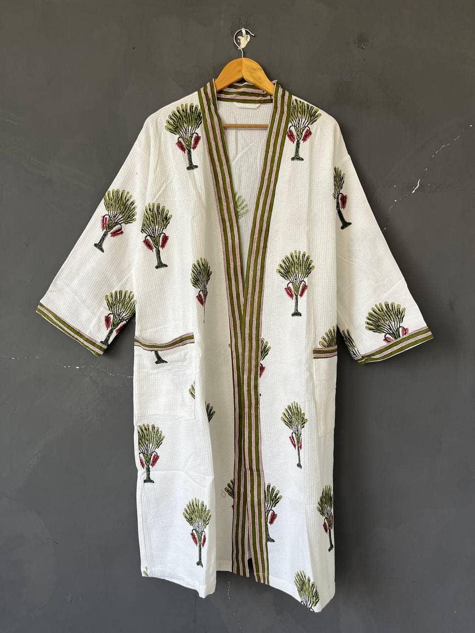 Bhawana Handicrafts - Vendita all'ingrosso Vestaglia - Donna - Accappatoio di lusso a nido d'ape da donna, vestaglia kimono0