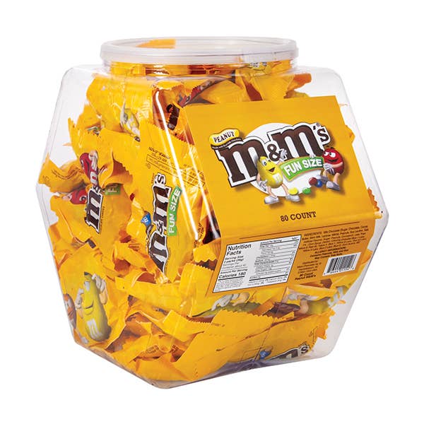 Kelli's - Wholesale Chocolate Covered Sweets - M&M's Peanut Milk Chocolate Fun Size in Display Tub0