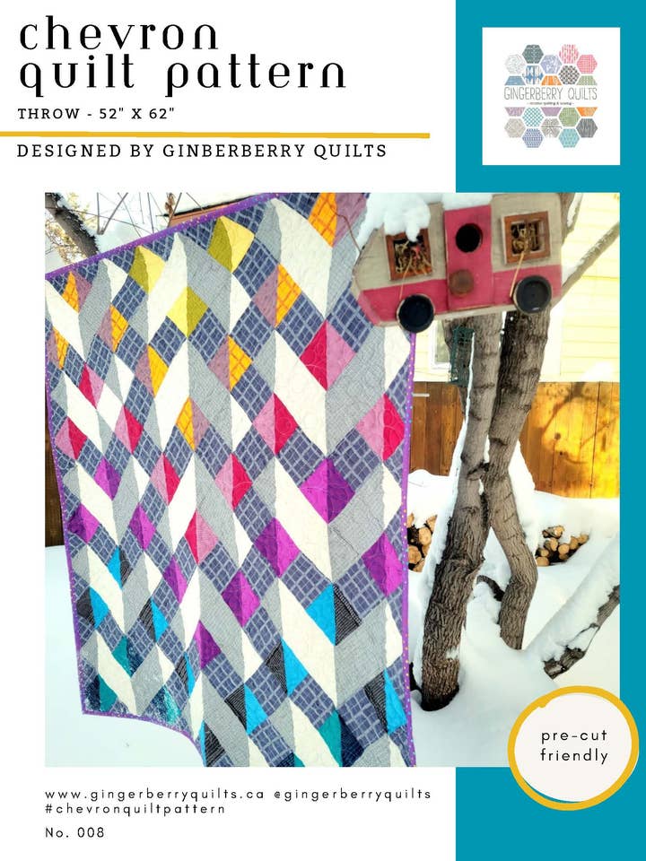 Chevron Quilt Pattern - Physical copy for wholesale by Gingerberry Quilts