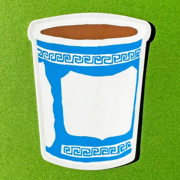 AUTOCOLLANT DE TASSE À CAFÉ GREC NEW YORK pour la vente par Alphabet Studios