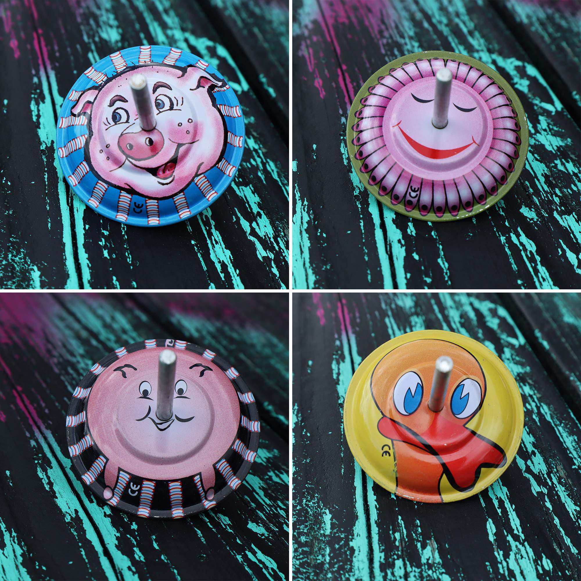 Tribal Trade GmbH - Wholesale Decorative figurine - Tin toy bouncing tops tin tops5