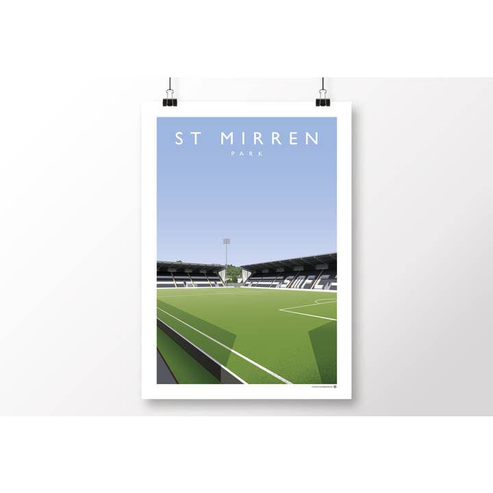 St Mirren Park Poster for wholesale by Matthew J I Wood Design & Illustration