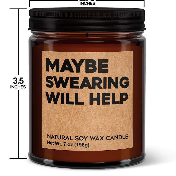 Wi-Wear - Wholesale Jar/Filled Candle - Maybe Swearing Will Help Soy Candle - Votive Soy Candle