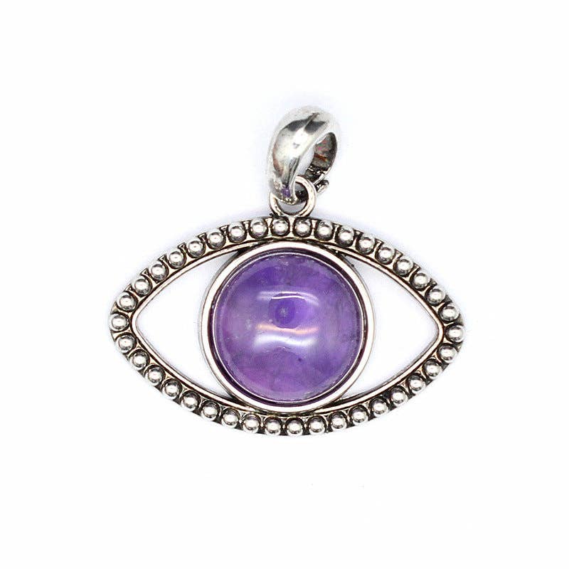 Mio Queena - Wholesale Individual Charm/Pendant - Vintage Natural Stone Evil Eye Charms (Single Pendant) - CS10