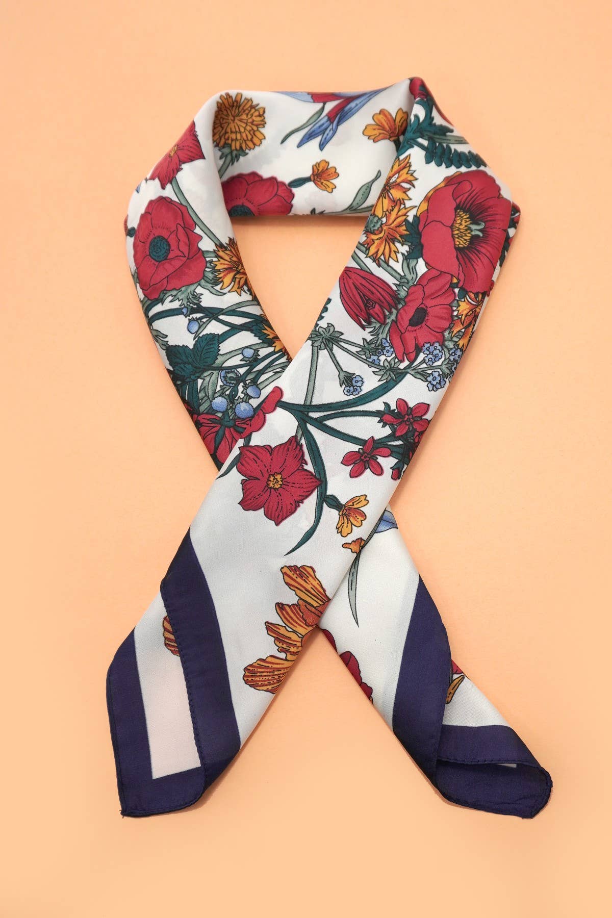 JOSSLYN by wall to wall - Wholesale Scarf - Women's - LARGE FLORAL PRINT BANDANA SCARF | 40SC6514