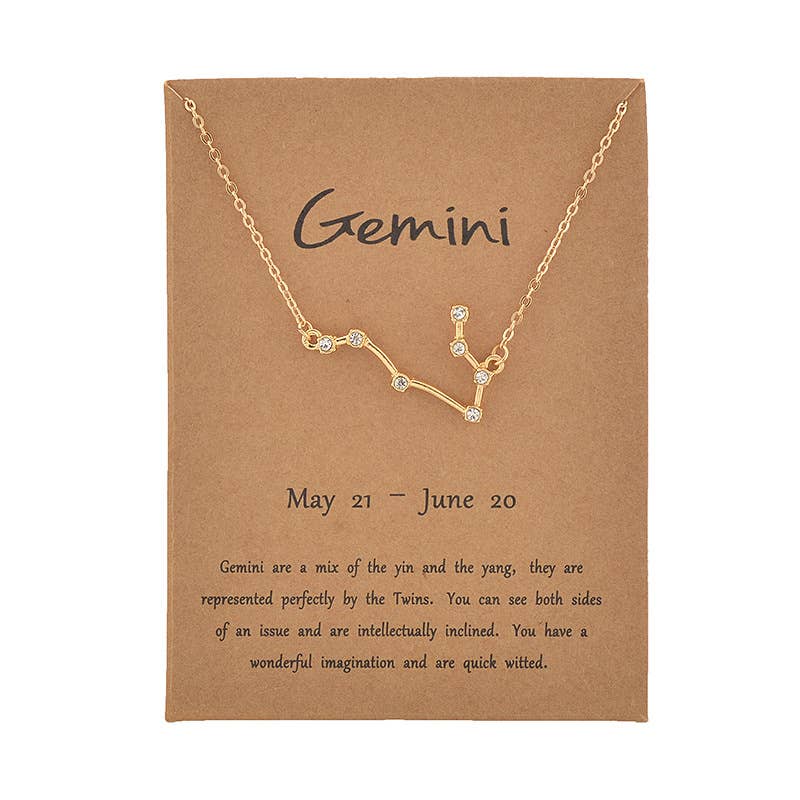 Gemscape UK - Wholesale Pendant/Charm Necklace - Zodiac Constellation Necklace - Gold with Crystals5