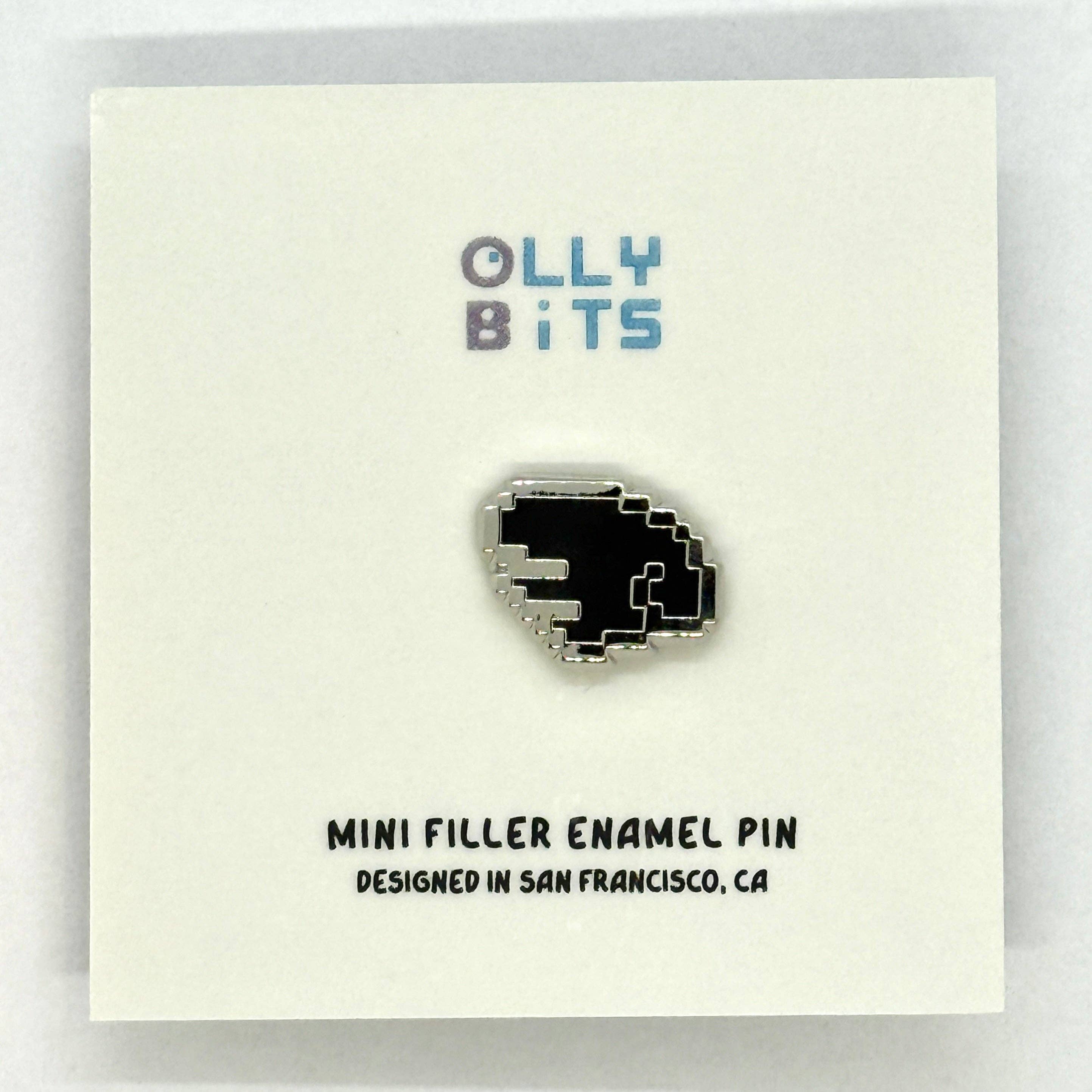 Ollybits Pixel Art - Wholesale Lapel Pin/Button - Black Pixel Wing (Left) Mini Filler Enamel Pin1