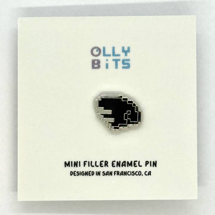 Ollybits Pixel Art - Wholesale Lapel Pin/Button - Black Pixel Wing (Left) Mini Filler Enamel Pin1