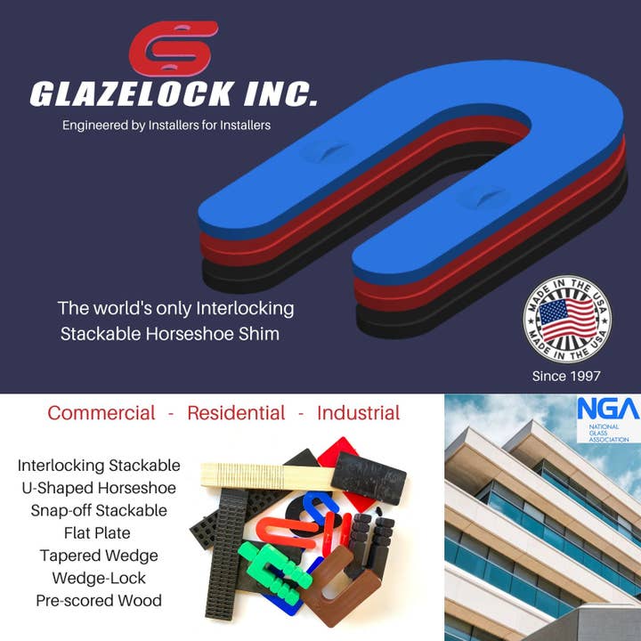 FLI Products - Wholesale Craft Supplies - Glazelock Square Shim 4" Horseshoe Plastic Flat Shims 4"L x 3"W with 7/8" Slot