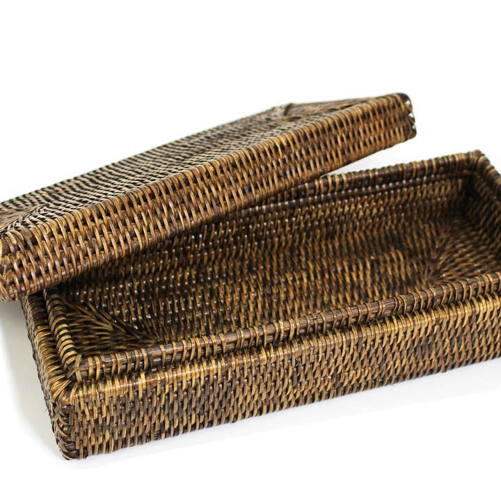 Matahari - Wholesale Decorative Box - Rectangular Long Box with Lid - AB 14x6x4'H3