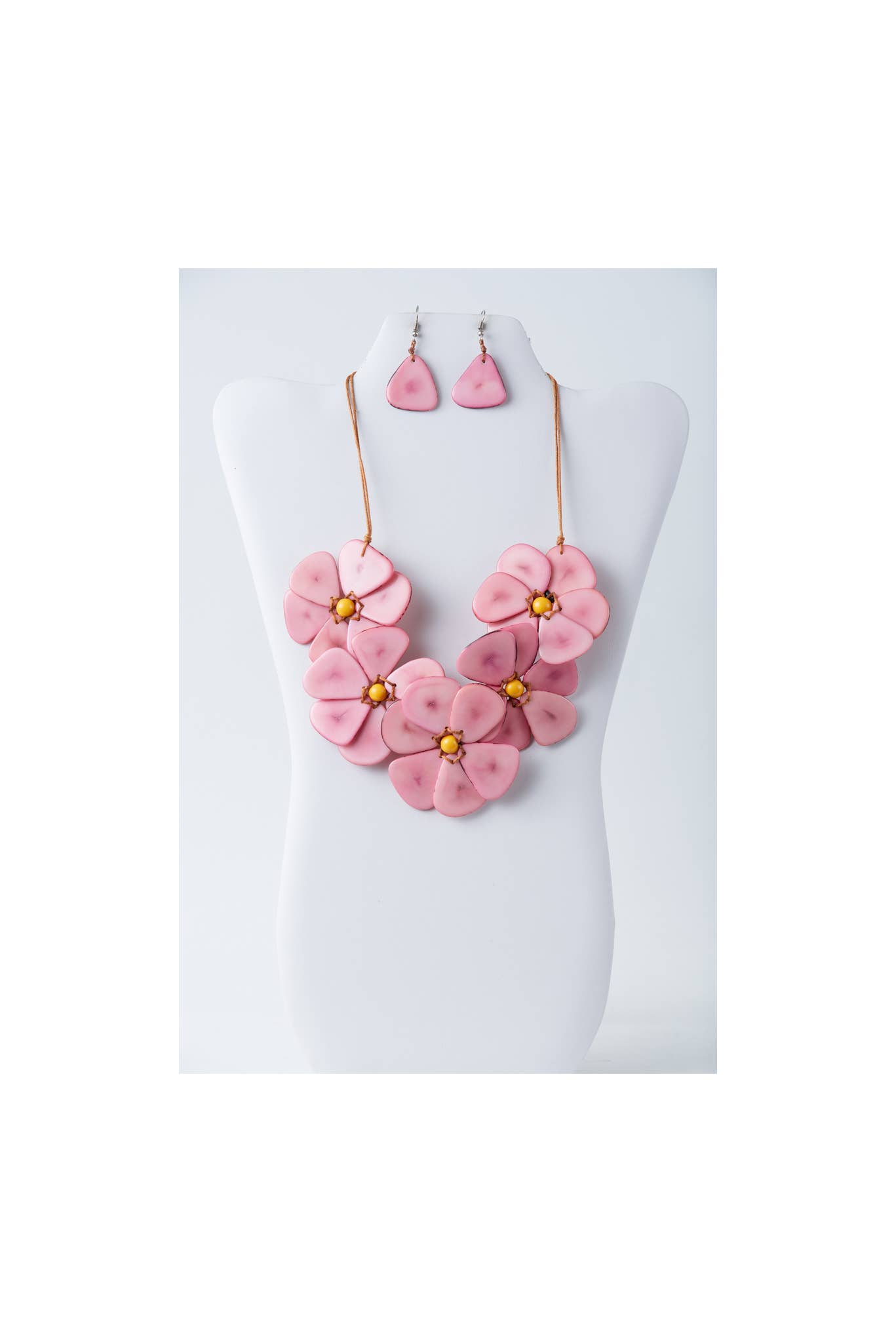 TaguArtsy - Vente Parures de bijoux - Ensemble de colliers Tagua bio Becca Flower17