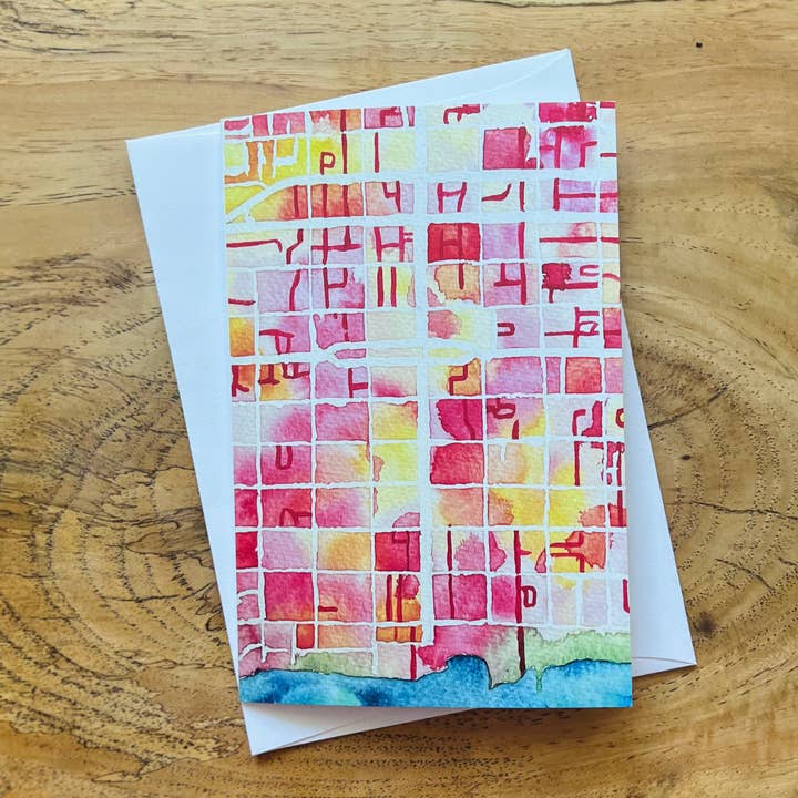 Old Town Map Card for wholesale by Julianne Woehrle Designs