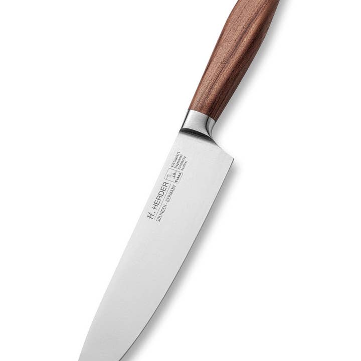 Solingen SG-web - Venta al por mayor Cuchillo/cúter de cocina - Cuchillo de chef H. Herder Solingen de 21 cm, mango de madera de ciruela
