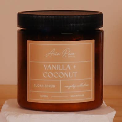 Vanilj- och kokossockerskrubb för wholesale av Aria Rose Bath Co