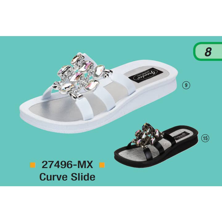 Kurveglide, 6-11, BK/WT for engroshandel hos Grandco Sandals