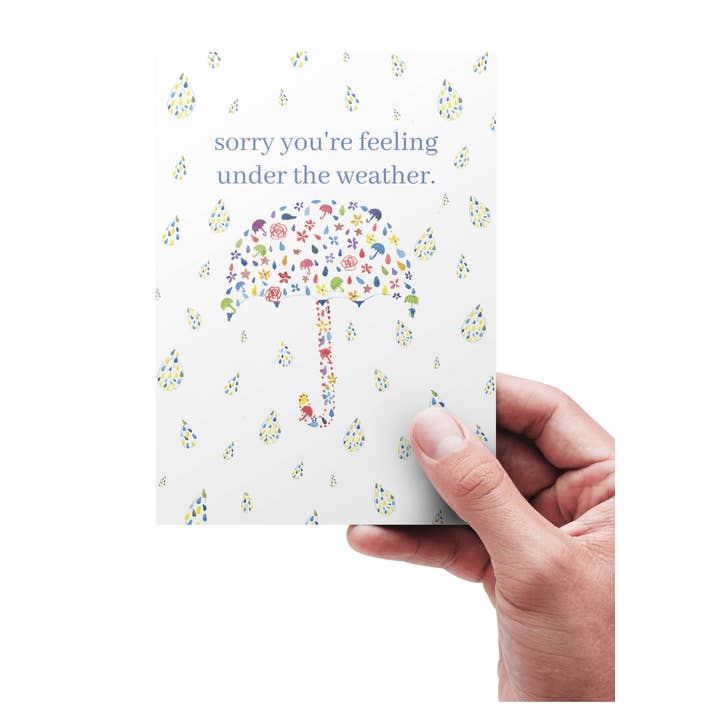 Under The Weather | Get well soon | Eco Friendly Card Blank for wholesale by Jen Winnett Eco Artist