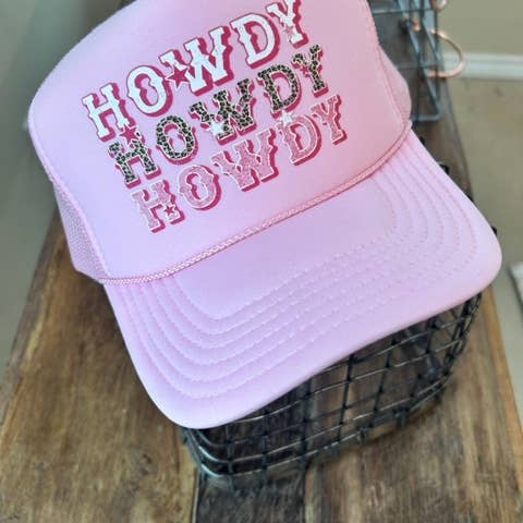 Hallo Repeat op Pink Foam Trucker | Western Caps| Cowgirl voor wholesale door Vibes Hat Company