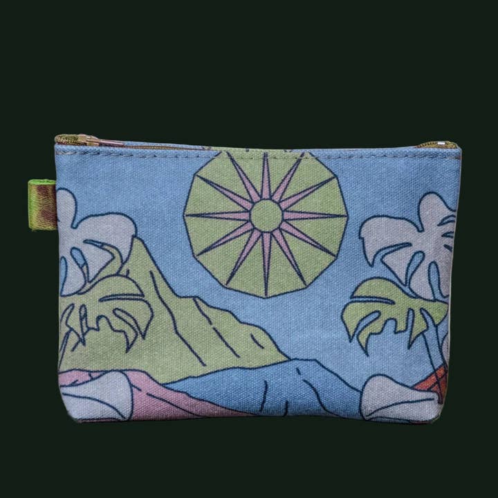 Playas Azules | Neceser de lona MEDIANO impreso a mano para venta al por mayor de In Blue Handmade