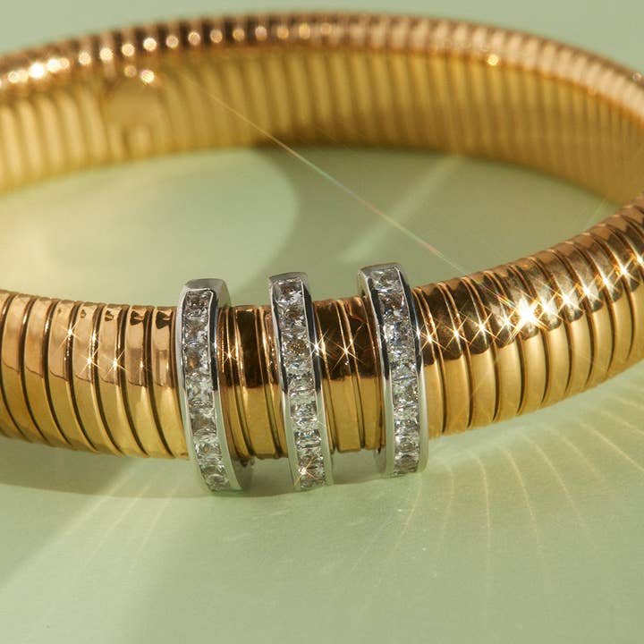 Luv AJ - Wholesale Link & Chain Bracelet - Pave Trio Snake Chain Bracelet3