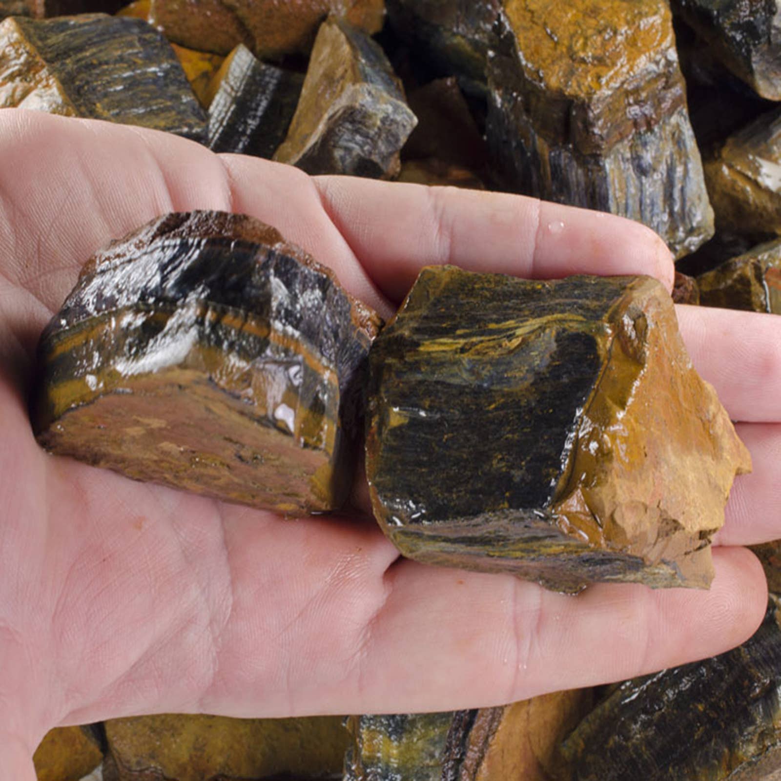 Fantasia Mining – Pedra/cristal espiritual por atacado – Olho de tigre azul áspero - África - Pedras Naturais Bruta (1 lb)1