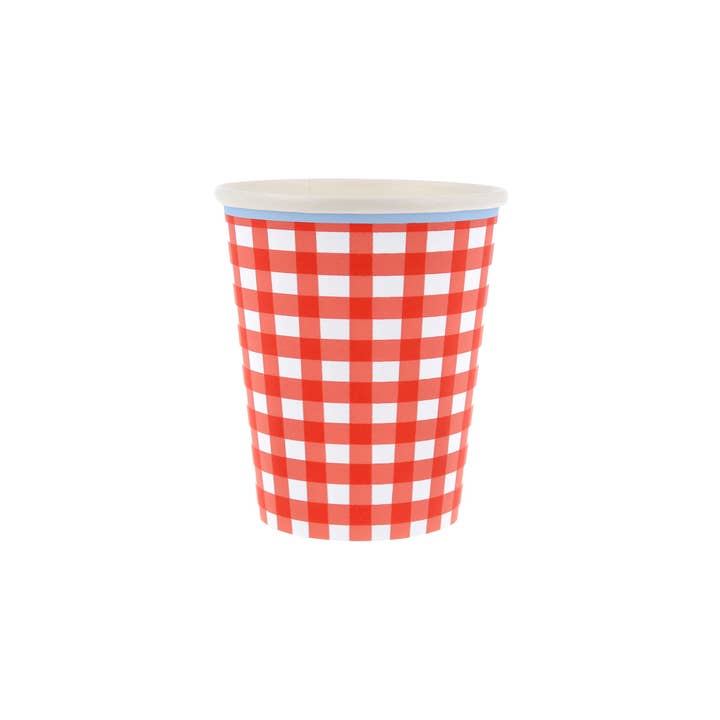 Red Gingham Paper Cups for wholesale by Meri Meri