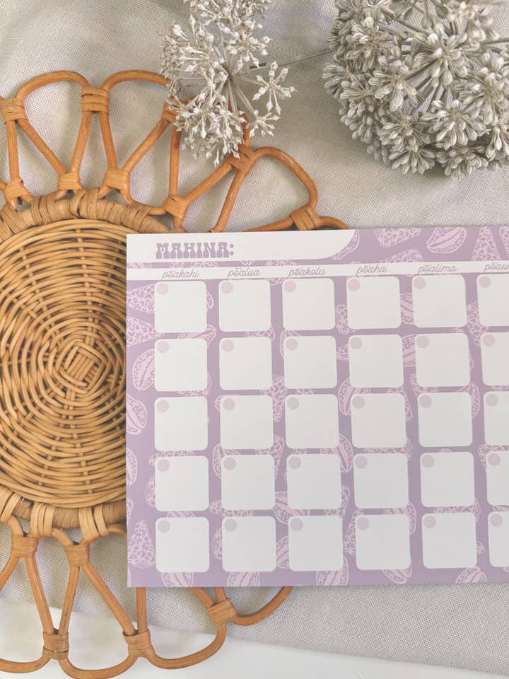 Naupaka Pūpū in Poni | Monthly Notepad for wholesale by Bujo Bae