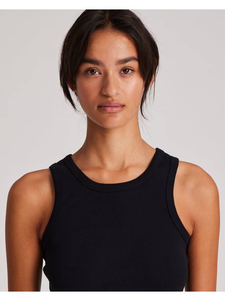 gai-lisva - Wholesale Tank Top - Women's - Alberte Cotton 1x1 RIB Top - Black