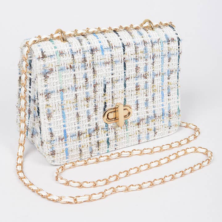 3AM BY H&D ACCESSORIES - Wholesale Crossbody Bag - Women's - Tweed Crossbody Flap Bag