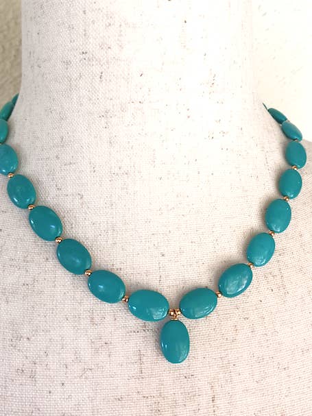 Tibetan Turquoise Set - 14mm Oval for wholesale by Ann St. John Jewelry