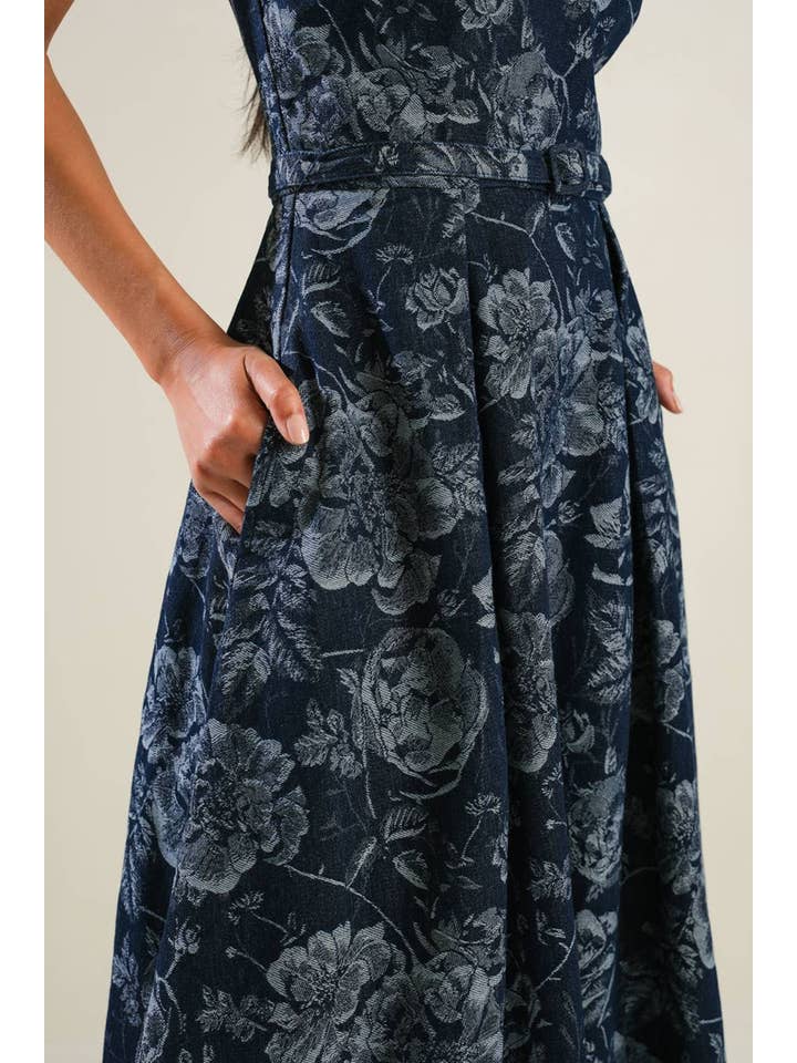 A jacquard denim midi dress - FD1260 for wholesale on Faire