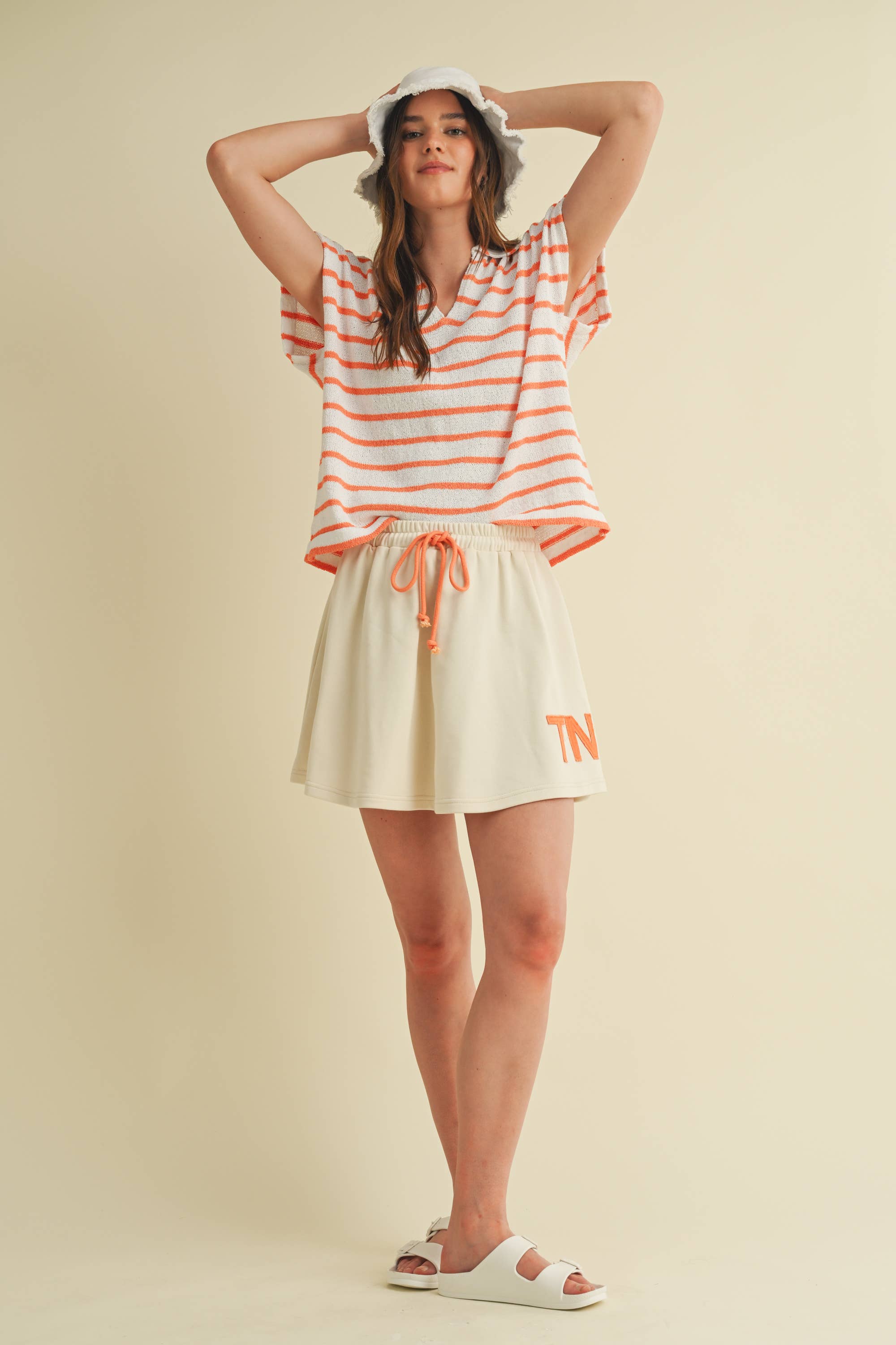 Cloud Ten - Wholesale Knit Top - Women's - CSW18065 - STRIPED COLLARED V NECK TOP6