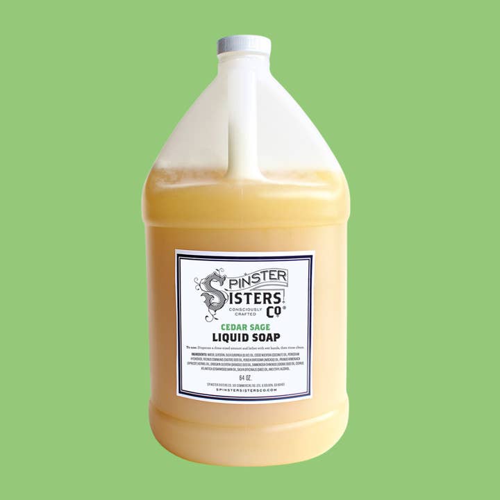 Spinster Sisters Co. / Old Salt Grooming Supply - Wholesale Hand Soap/Wash - Bulk Liquid Hand & Body Soap (64 fl. oz) - Cedar Sage