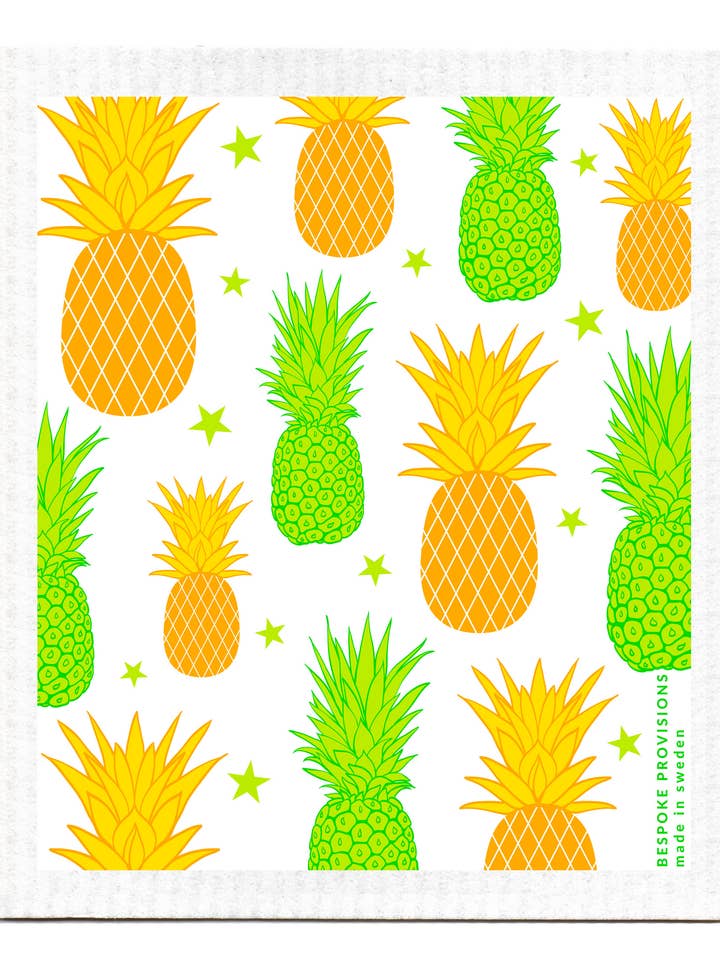 Pineapples Swedish Dishcloth - Reusable Sponge Cloth for wholesale by Bespoke Provisions