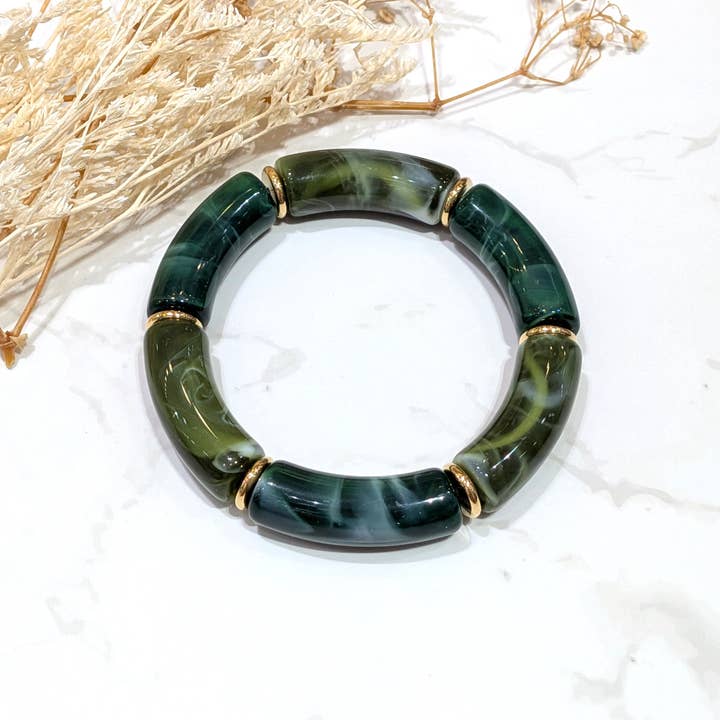 LOLO & YAYA - Wholesale Link & Chain Bracelet - Elastic bracelet 1cm Kecy resin11