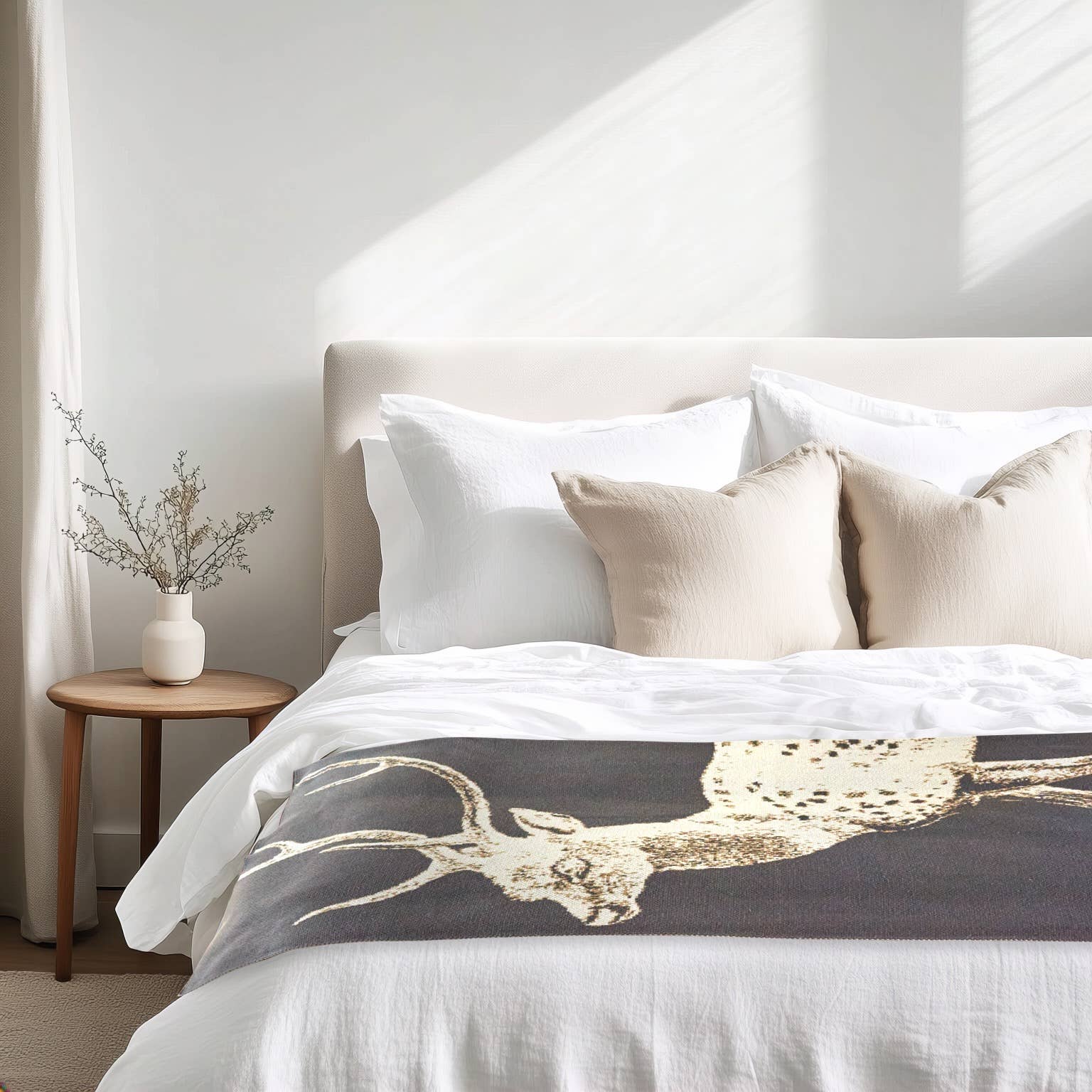 THOMASPAUL - Wholesale Throw Blanket - Deer Throw – Recycled Cotton Blend, Made In USA (Charcoal)1