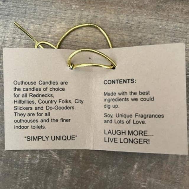 Fairhope Favorites, Inc. - Wholesale Jar/Filled Candle - Outhouse Candle Large - Sangria Moonshine Car Label1