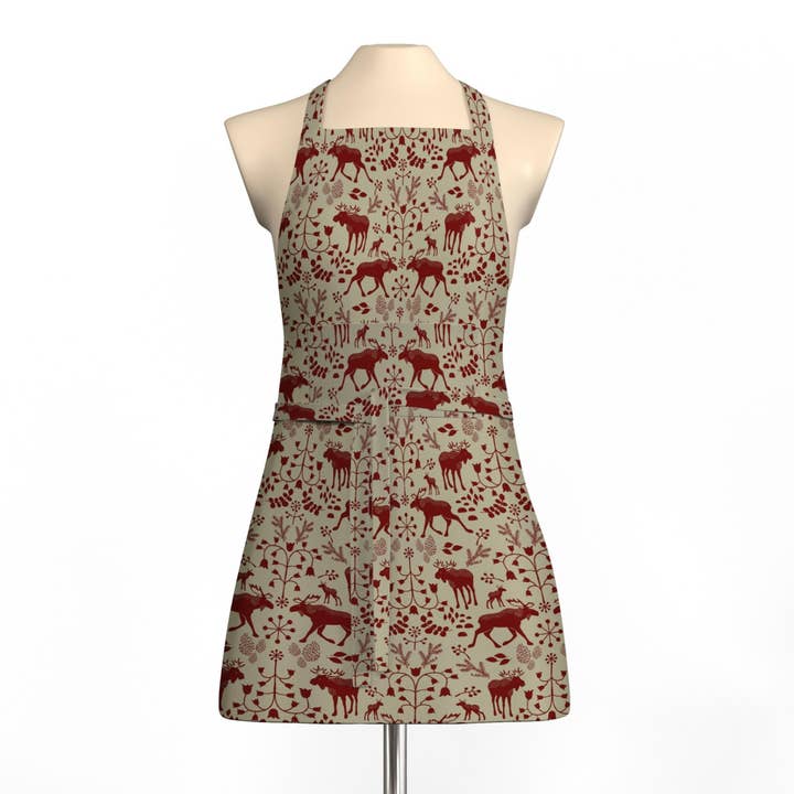 Rei da Floresta (Culla) Avental Vermelho com Bolso por atacado de Arvidssons Textil