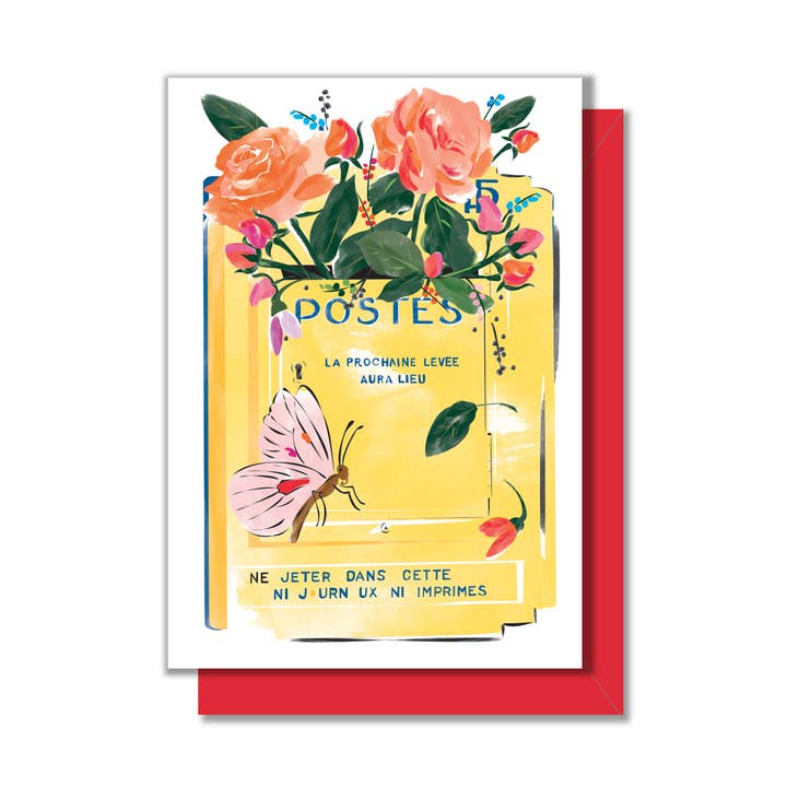 Biglietto d'Auguri con Cassetta Postale e Fiori per la vendita all'ingrosso da parte di Driscoll Design