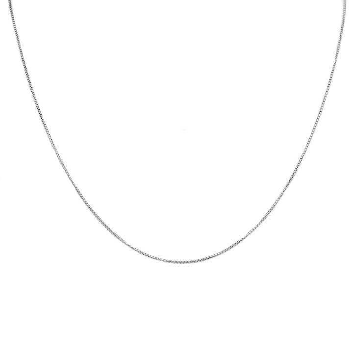 NYC Sterling - Wholesale Link & Chain Necklace - Sterling Silver Rhodium Plated 0.8MM Round Box Chain