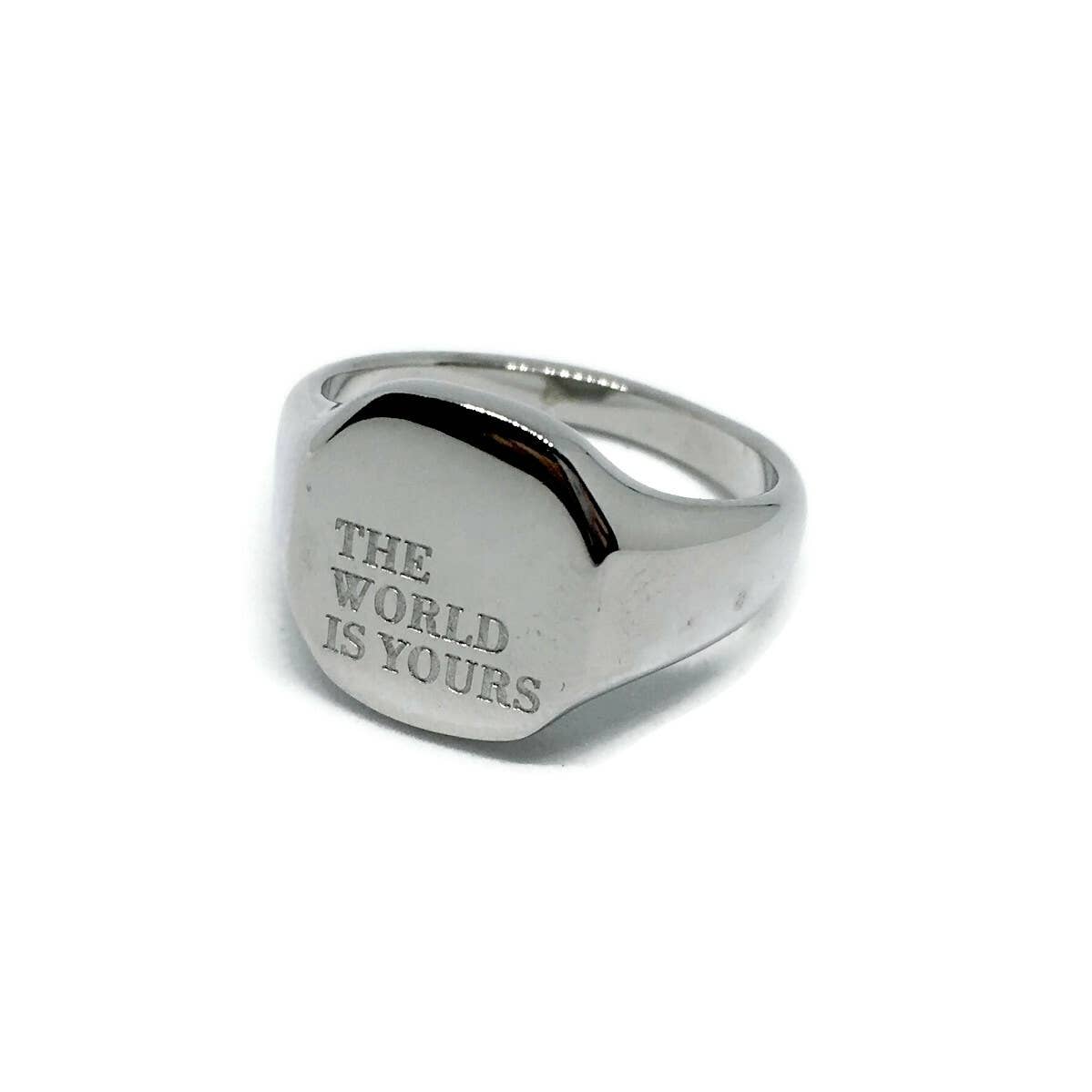 Gifts From The Crypt - Wholesale Band/Stacked Ring - The World Is Yours Ring | Scarface Inspired Motivational Ban4