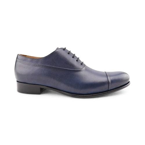 Blue leather oxfords for wholesale by Otisopse