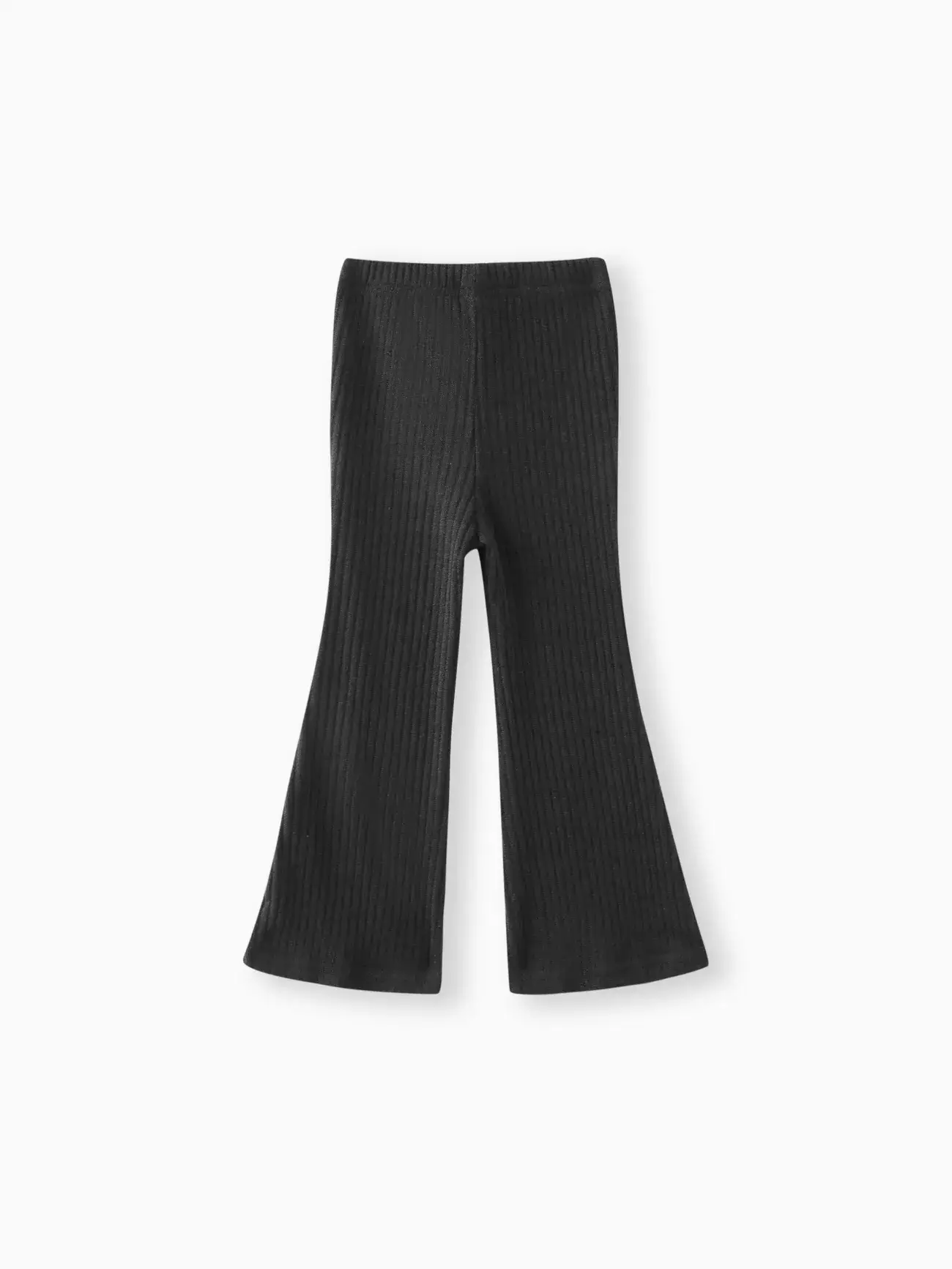 PatPat - Wholesale Pants - Kids - Toddler Girl Sweet Solid Color Ribbed Flared Pants1