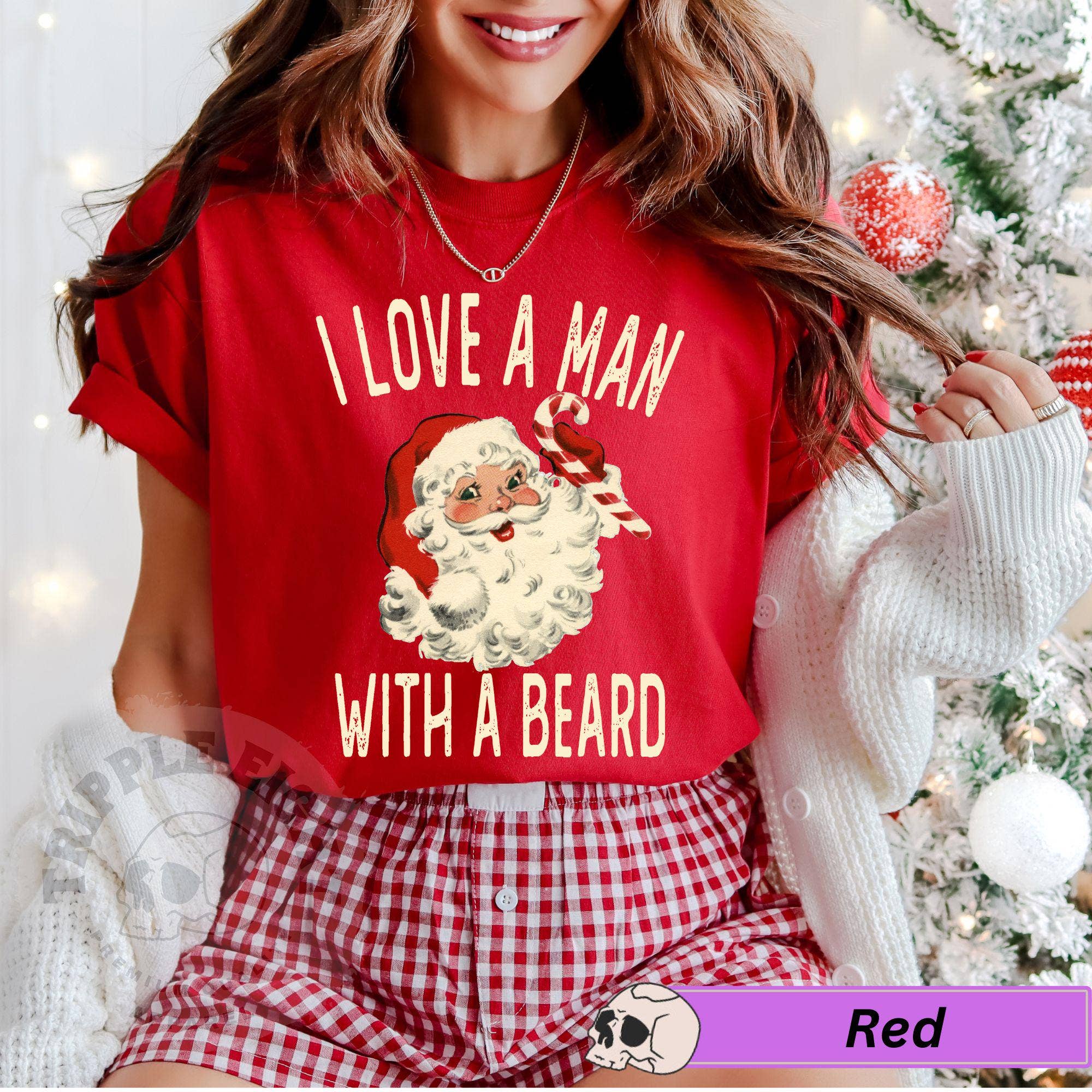 NVC Ecommerce LLC - Wholesale T-Shirt (Graphic) - Women's - I Love A Man With A Beard Shirt, Santa Christmas Sweater
