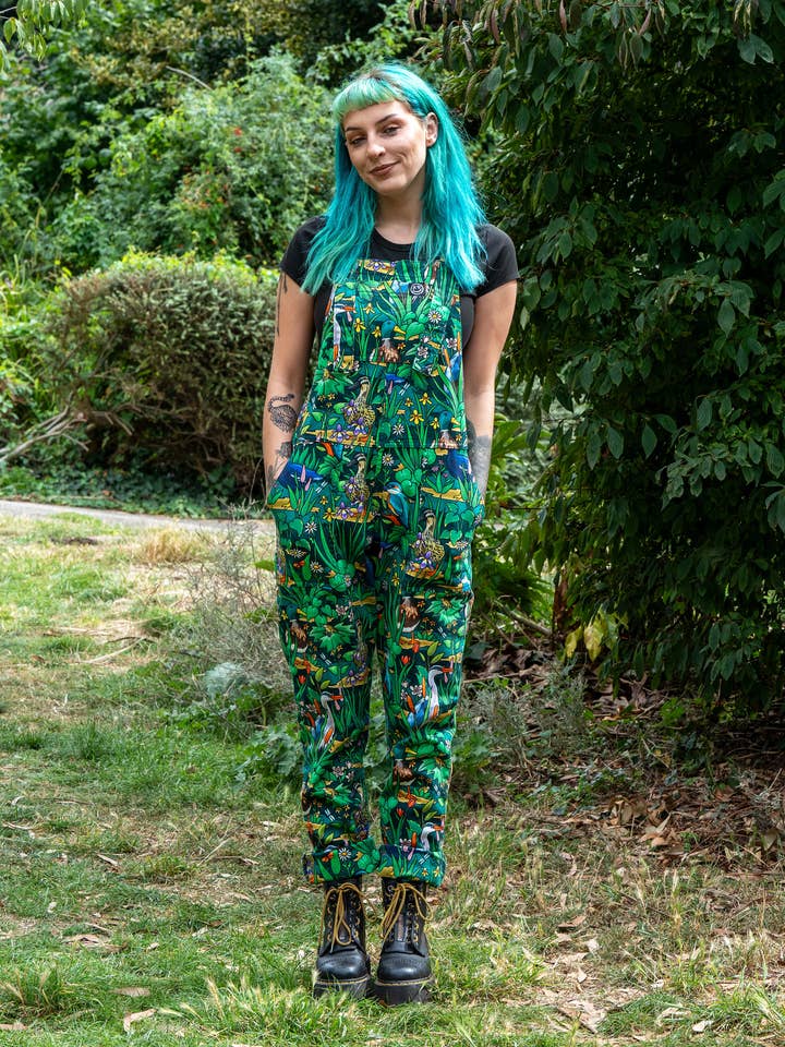 Rebel Romance - Vente Salopette – unisexe - Rebelle Romance Étang Oiseaux Étirement Salopettes6