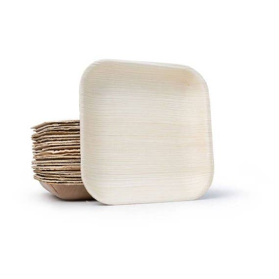 Karmic Seed - Wholesale Disposable Plate - Palm Leaf Bamboo Like Square Plates- Pack of 25 plates5