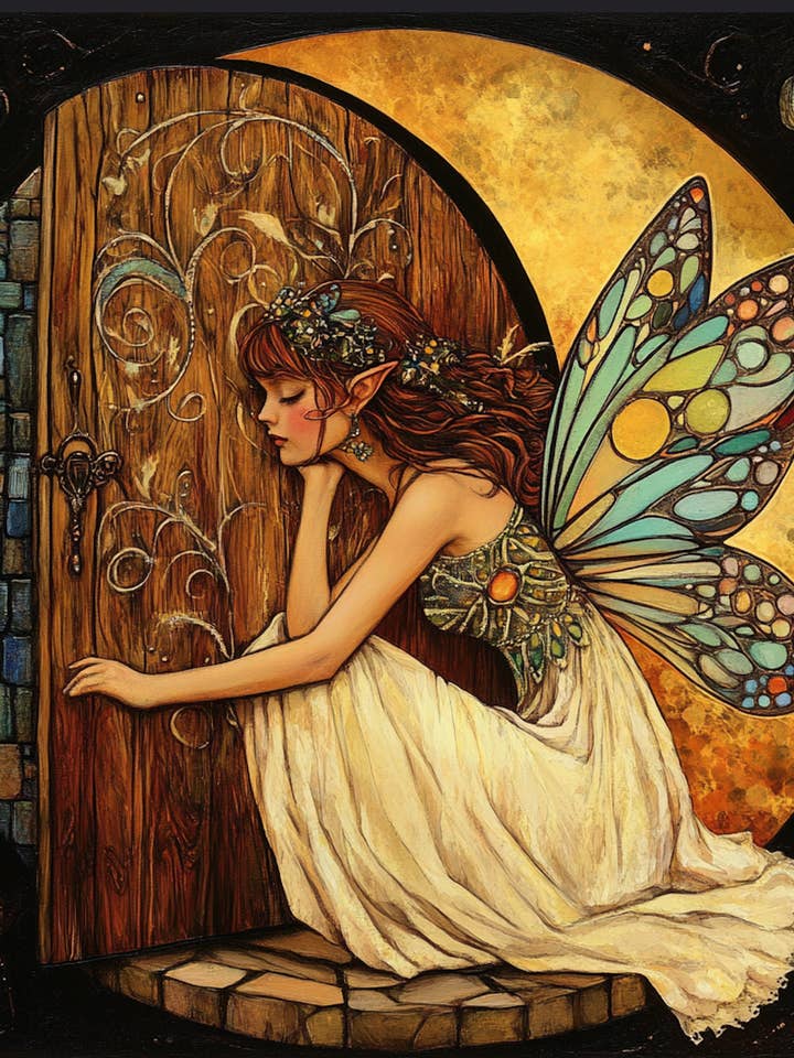 "Home" Fairy Art Tambourine and Ribbon Wall Accent for wholesale by Bodhi Leaf Market