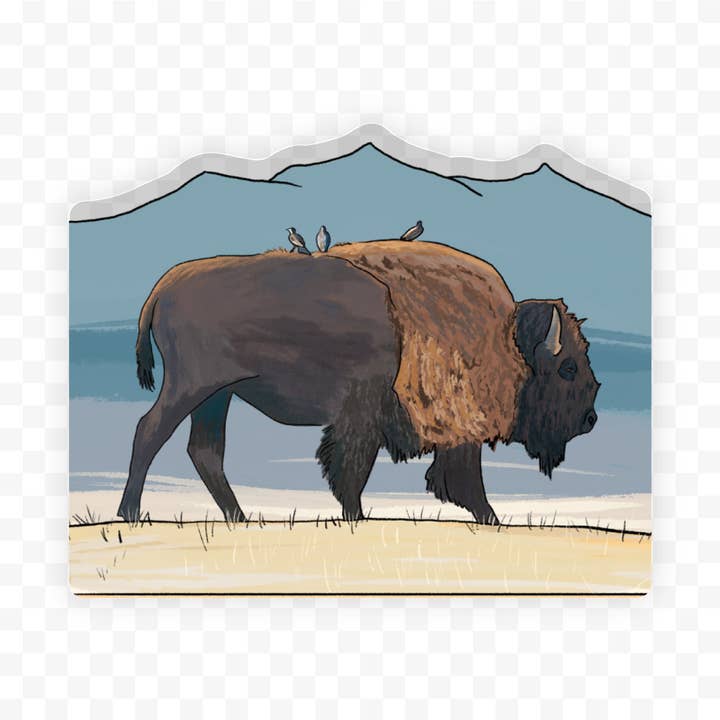 Bison Scene Sticker for wholesale by Creatively Leanne