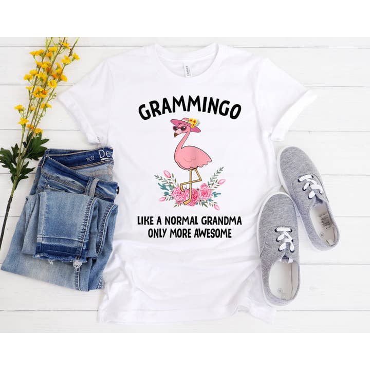 PrimestoreUS – Großhandel T-Shirt mit Siebdruck – Damen – Fantastisches Flamingo Grammingo Grandma-T-Shirt