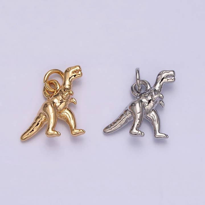 16K Gold Filled Mini T-Rex Dinosaurs Add-On Charm in Gold & Silver | AC-1125 AC-1126 and other Purchase Wholesale rex. Free Returns & Net 60 Terms on Faire trending on Faire.