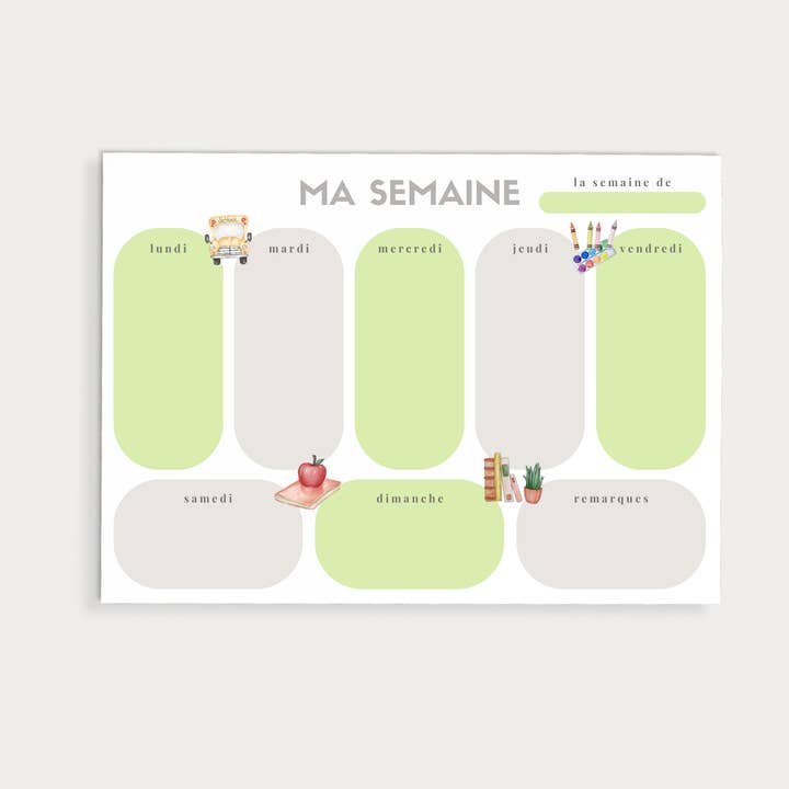 French Teacher Weekly Planner Notepad for wholesale by Paper and Clips Co.